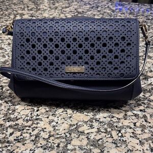 Kate Spade Perforated Midnight Blue Crossbody Bag